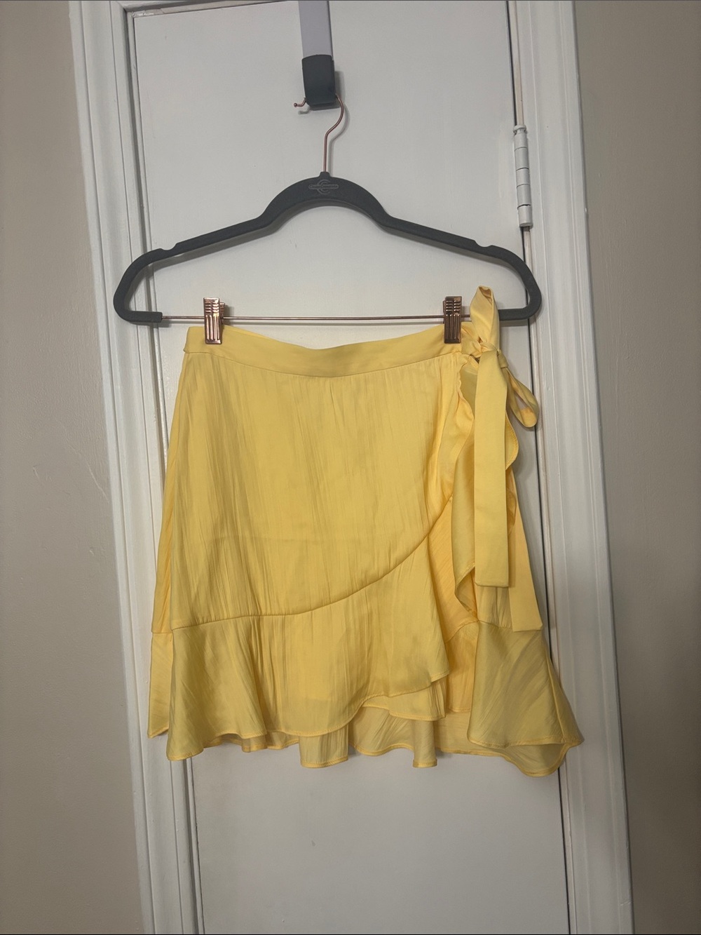 Anthropologie Yellow Wrap Skirt